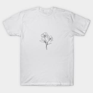 Wildflower Line Art | Floral Botanical Minimalist Lineart T-Shirt